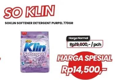 Promo Harga So Klin Softergent Purple Lavender 770 gr - Carrefour
