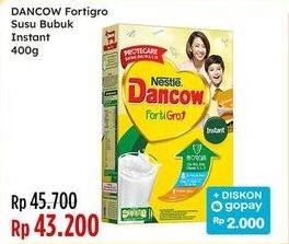 Promo Harga Dancow FortiGro Susu Bubuk Instant 400 gr - Indomaret