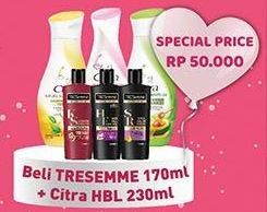 Promo Harga Tresemme Shampoo/Citra Hand Body Lotion  - Hypermart