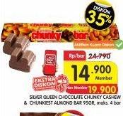 Promo Harga SILVER QUEEN Chunky Bar Cashew, Chunkiest Almond 95 gr - Superindo