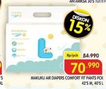 Promo Harga Makuku Comfort Fit Diapers Pants M42, L40 40 pcs - Superindo