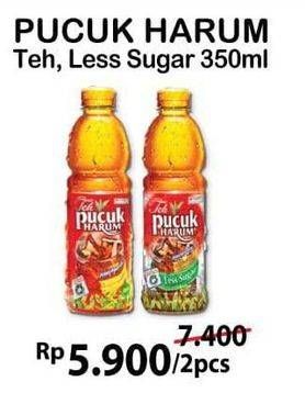 Promo Harga TEH PUCUK HARUM Minuman Teh Original, Less Sugar per 2 botol 350 ml - Alfamart