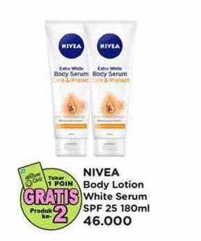 Promo Harga Nivea Body Serum Extra White Care Protect 180 ml - Watsons