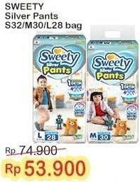 Promo Harga Sweety Silver Pants M30, S32, L28 28 pcs - Indomaret