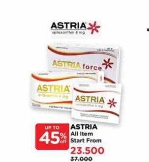 Promo Harga Astria Force Axtaxanthine 6 mg  - Watsons