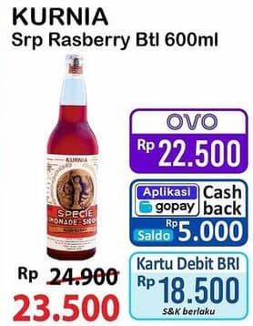 Promo Harga Kurnia Sirup Raspberry 630 ml - Alfamart