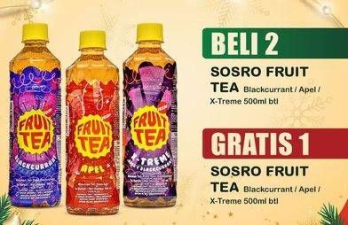 Promo Harga SOSRO Fruit Tea Blackcurrant, Apple, Xtreme Apple + Blackcurrant 500 ml - Indomaret