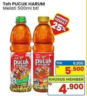 Promo Harga Teh Pucuk Harum Minuman Teh Jasmine 500 ml - Indomaret
