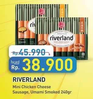 Promo Harga Riverland Sausage Mini Smoked Chicken Cheese, Umami Smoked 240 gr - Hypermart