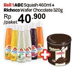 Promo Harga ABC Squash 460ml + RICHOCO Wafer Chocolate 320g  - Carrefour