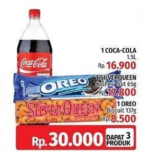 Promo Harga Coca Cola + Silverqueen + Oreo Biscuit  - LotteMart