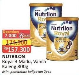 Promo Harga NUTRILON Royal 3 Susu Pertumbuhan Madu, Vanila 800 gr - Alfamart