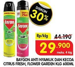 Promo Harga Baygon Insektisida Spray Citrus Fresh, Flower Garden 600 ml - Superindo