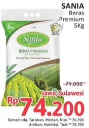 Promo Harga Sania Beras Premium 5000 gr - Alfamidi