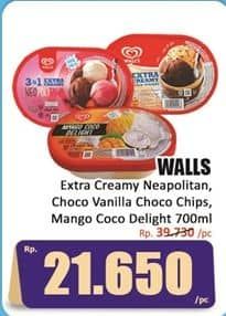 Promo Harga Walls Ice Cream Chocolate Vanilla With Chocolate Chip, Mango Coco Delight 350 ml - Hari Hari