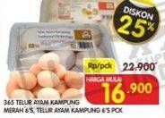 Promo Harga 365 Telur Ayam Kampung Merah 6's/Telur Ayam Kampung 6's  - Superindo