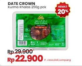 Promo Harga Date Crown Kurma Premium Khalas 250 gr - Indomaret