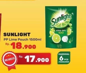 Promo Harga Sunlight Pencuci Piring Jeruk Nipis 100 1500 ml - Yogya