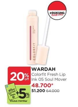 Promo Harga Wardah Colorfit Fresh Matte Lip Ink 05 Soul Mover 4 gr - Watsons