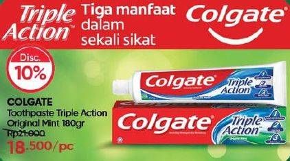 Promo Harga Colgate Toothpaste Triple Action Original Mint 180 gr - Guardian