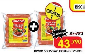 Promo Harga KIMBO Sosis Sapi Goreng 12 pcs - Superindo