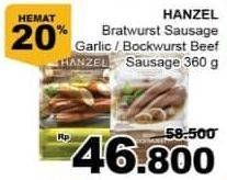 Promo Harga HANZEL Bratwurst Garlic Butter 360 gr - Giant