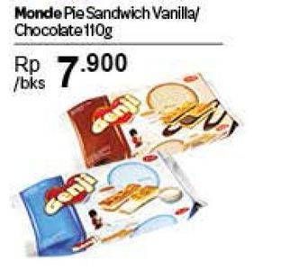 Promo Harga MONDE Genji Pie Sand Vanilla, Chocolate 110 gr - Carrefour