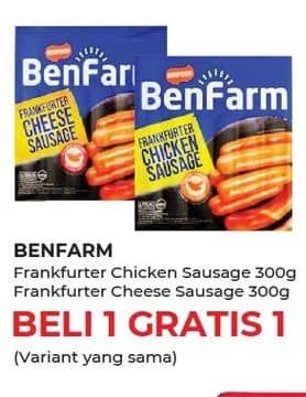 Promo Harga Benfarm Frankfurter Sausage Cheese, Chicken 300 gr - Yogya