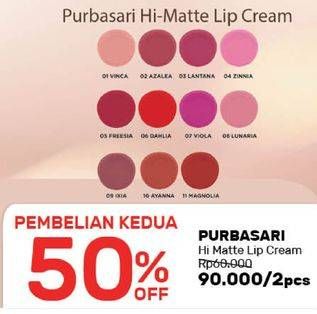 Promo Harga PURBASARI Hi-Matte Lip Cream  - Guardian