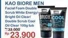 Promo Harga BIORE MENS Facial Foam Double Scrub White Energy, Double Scrub Cool Oil Clear, Bright Oil Clear 100 gr - Indomaret