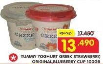 Promo Harga YUMMY Yogurt Strawberry, Blueberry, Original 100 gr - Superindo