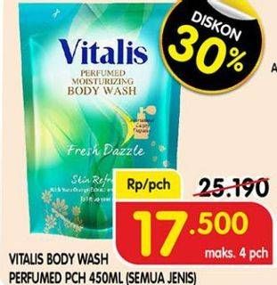 Promo Harga VITALIS Body Wash All Variants 450 ml - Superindo