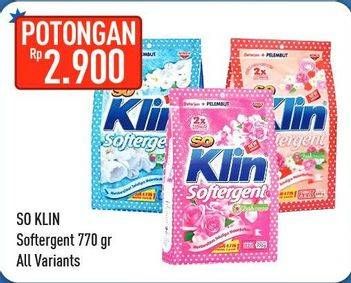 Promo Harga SO KLIN Softergent All Variants 770 gr - Hypermart