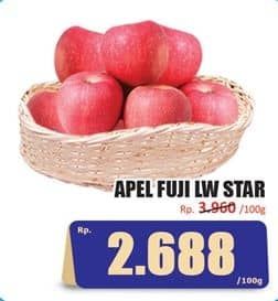 Promo Harga Apel Fuji LW Star per 100 gr - Hari Hari