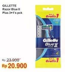 Promo Harga GILLETTE Blue II Plus 4 pcs - Indomaret