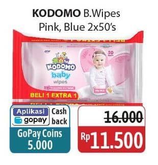 Promo Harga Kodomo Baby Wipes Rice Milk Pink, Classic Blue 50 pcs - Alfamidi