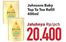 Promo Harga JOHNSONS Baby Wash Top To Toe per 2 pouch 400 ml - Carrefour