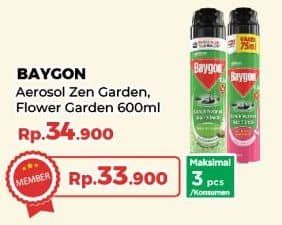 Promo Harga Baygon Insektisida Spray Zen Garden, Flower Garden 600 ml - Yogya