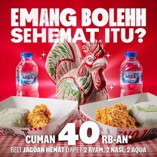 Promo Harga KFC Jagoan Hemat Ayam + Nasi + Aqua  - KFC