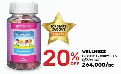 Promo Harga WELLNESS Calcium Gummy 70 pcs - Guardian