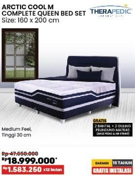 Promo Harga Therapedic Arctic Cool M Complete Queen Bed Set 160 X 200 Cm  - COURTS