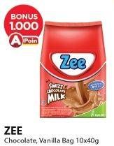 Promo Harga ZEE Susu Bubuk Swizz Chocolate, Vanilla Twist per 10 sachet 40 gr - Alfamart