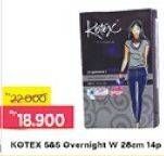 Promo Harga KOTEX Soft & Smooth Overnight Wing 28cm 14 pcs - Alfamart