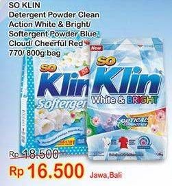 Promo Harga Detergent White & Bright 770gr / Softergent 800gr  - Indomaret