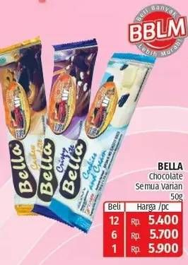 Promo Harga BELLA Premium Chocolate All Variants 50 gr - Lotte Grosir