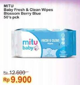 Promo Harga MITU Baby Wipes Blossom Berry Blue 50 pcs - Indomaret