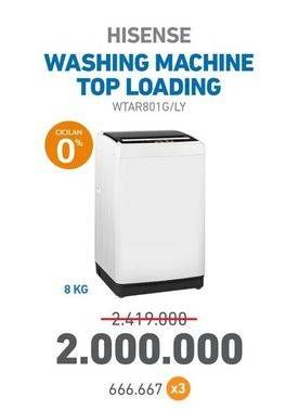 Promo Harga HISENSE WTAR801G/LY Washing Machine Top Loading  - Electronic City