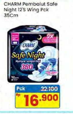 Promo Harga Charm Safe Night Wing 35cm 12 pcs - Indomaret