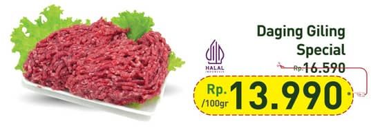 Promo Harga Daging Giling Sapi Spesial per 100 gr - Hypermart