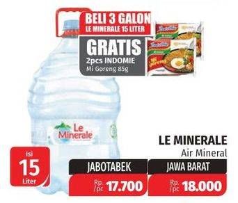 Promo Harga LE MINERALE Air Mineral 15 ltr - Lotte Grosir